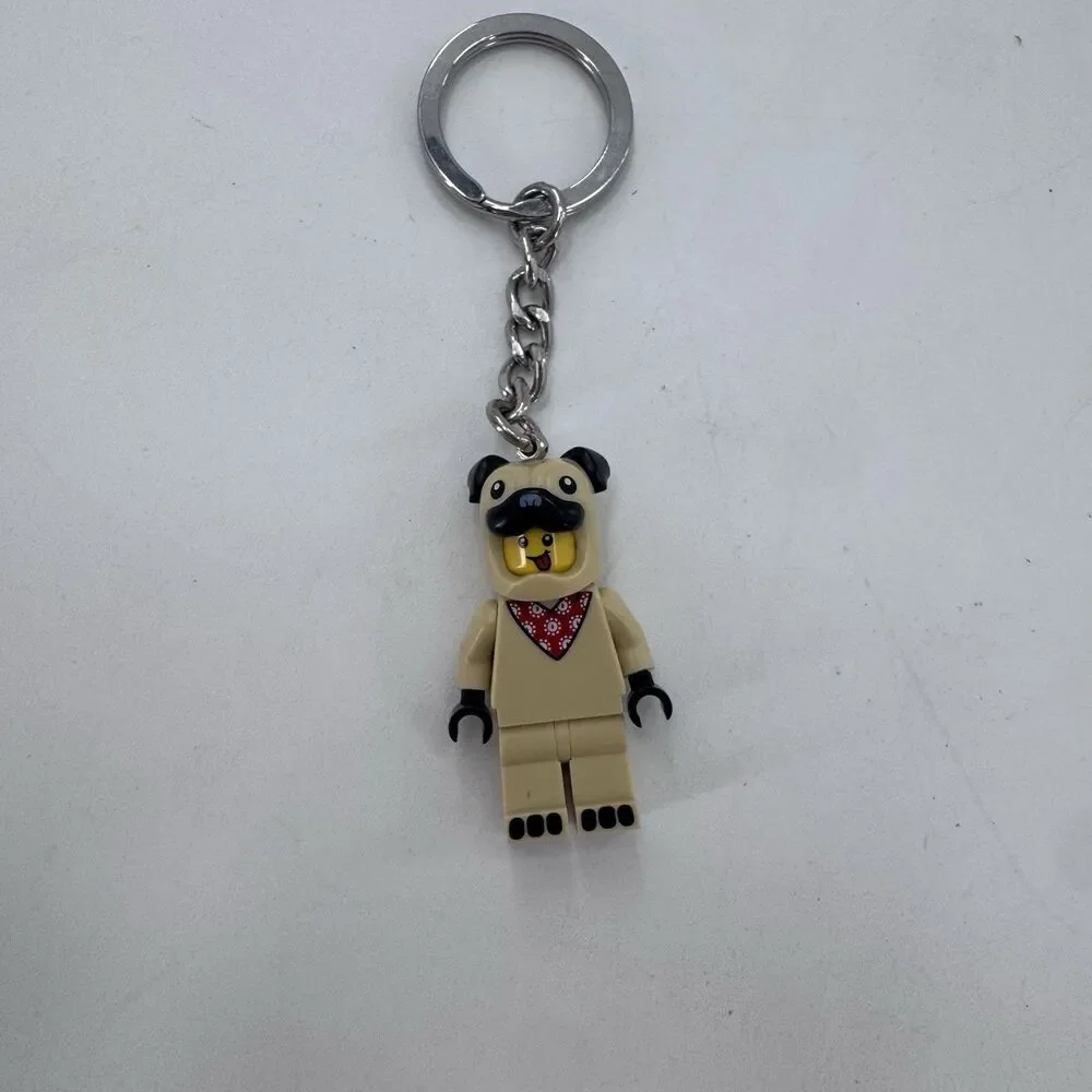LEGO City French Bulldog Guy Minifigure Keyring  Fast Shipping